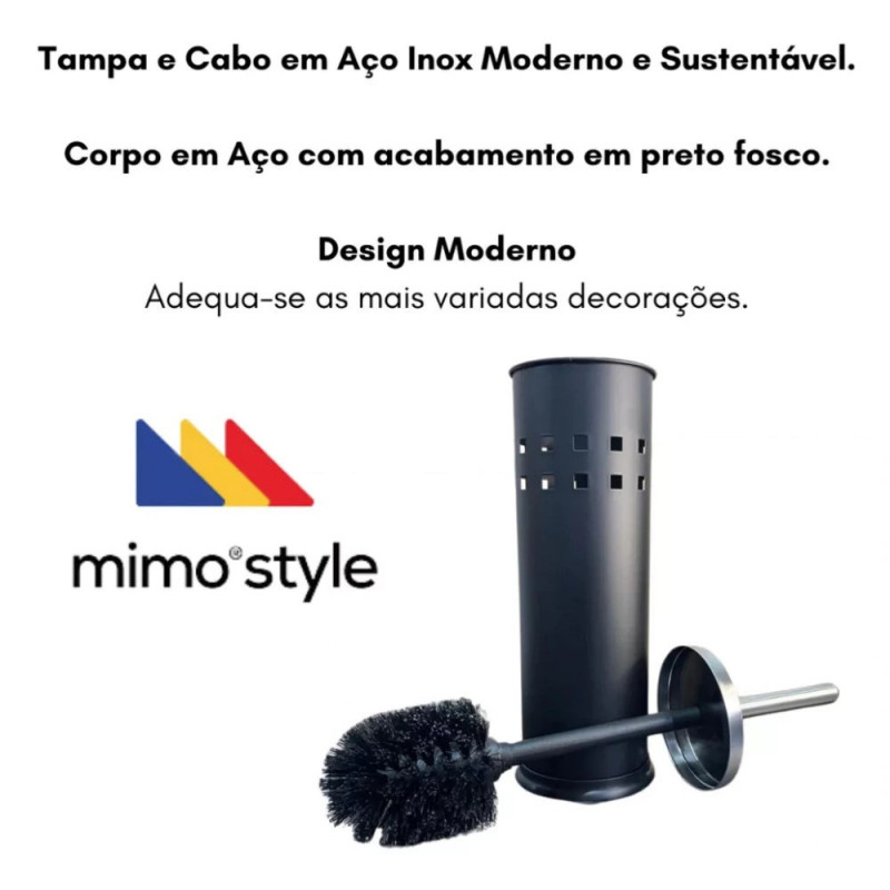 ESCOVA SANITARIA INOX BLACK BH23434 MIMO - 10027 UN COM 1 UN