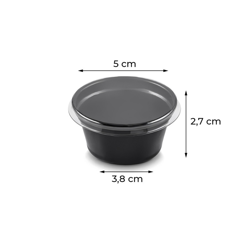 Pote para Molho 30ml Premium G695 Caixa 700un Preto Galvanotek