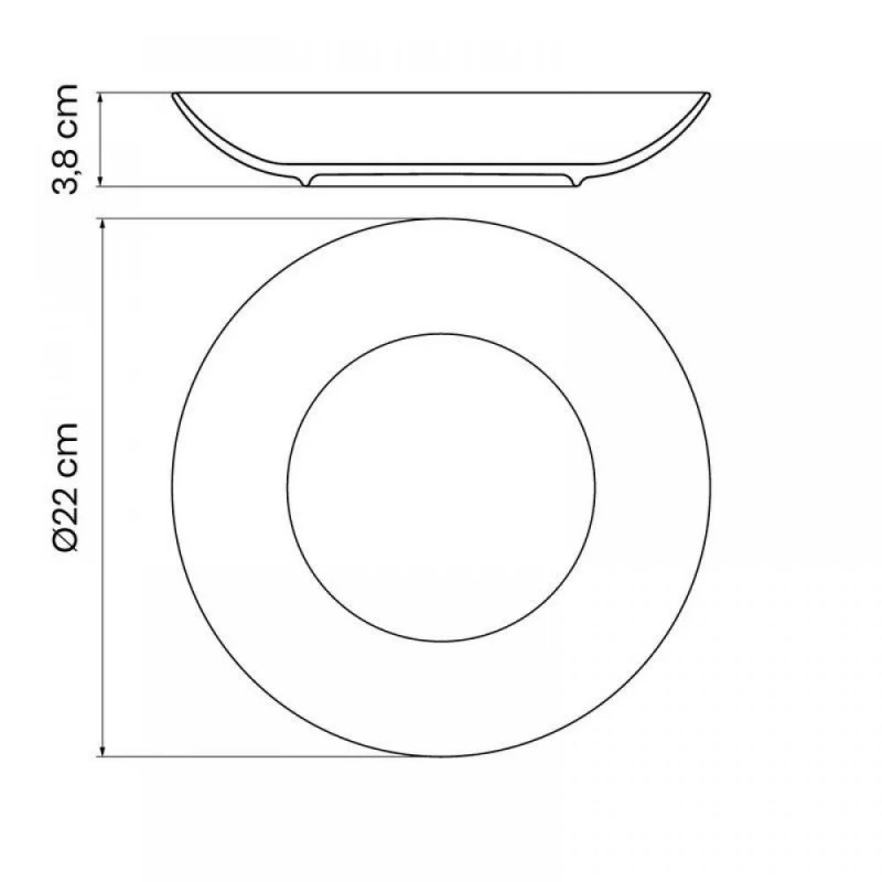 PRATO PORCELANA CUPE FUNDO 22 CM TRAMONTI - 96900/016 UN COM 1 UN
