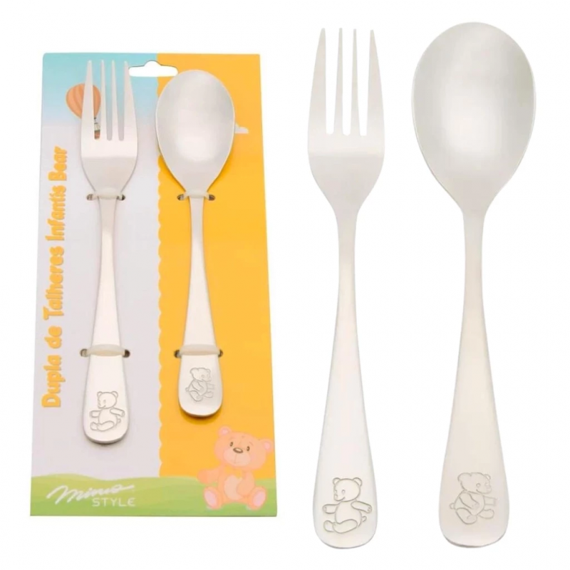 JOGO DE TALHERES DUPLA INFANTIS BEAR - 5410 JG COM 2 UN