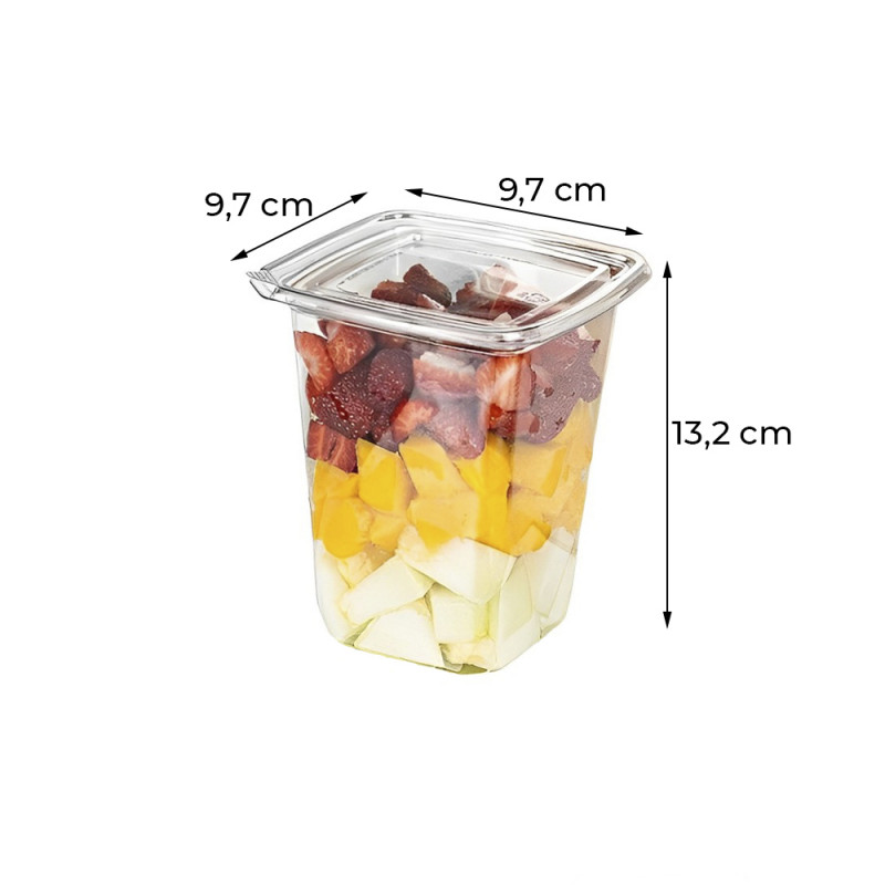 Pote Plástico Quadrado C/ Lacre 907 Ml G769 Galvanotek 100Un