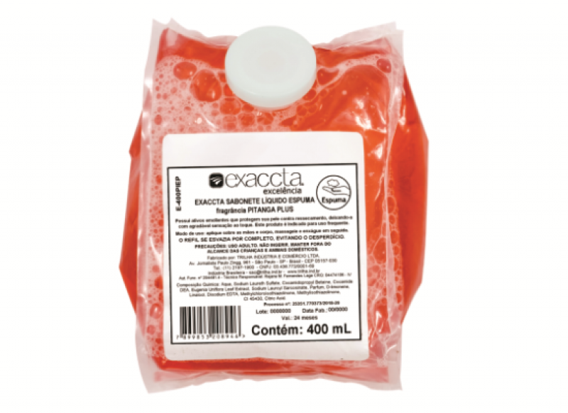 SABONETE LIQ 400 ML ESPUMA PITANGA EXACCT - E-P400EPI UN COM 1 UN