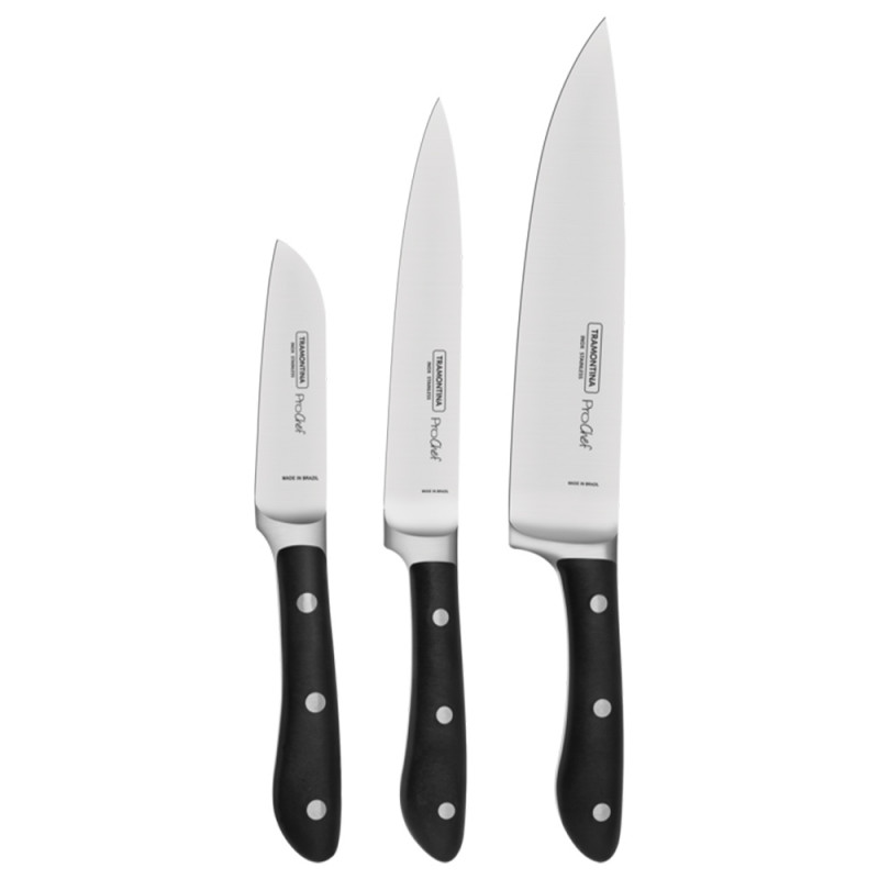 Jogo de Facas em Aço Inox Tramontina Prochef 3 Peças