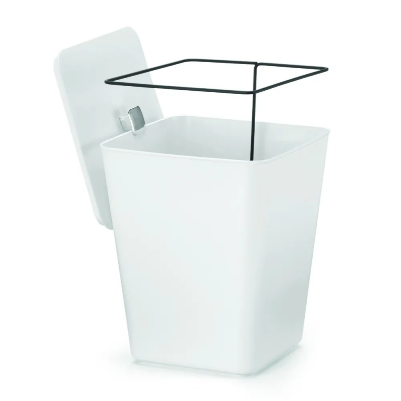 LIXEIRA QUADRADA C/TP E ARAMADO 7LTS ARTH - 5090-BRANCA UN COM 1 UN