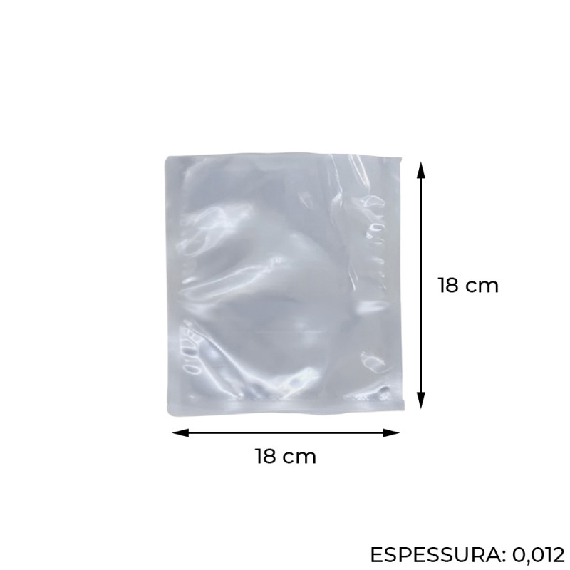 SACO VACUO 18X18X0,12 LORDTECH - 111506 PT COM 500 UN