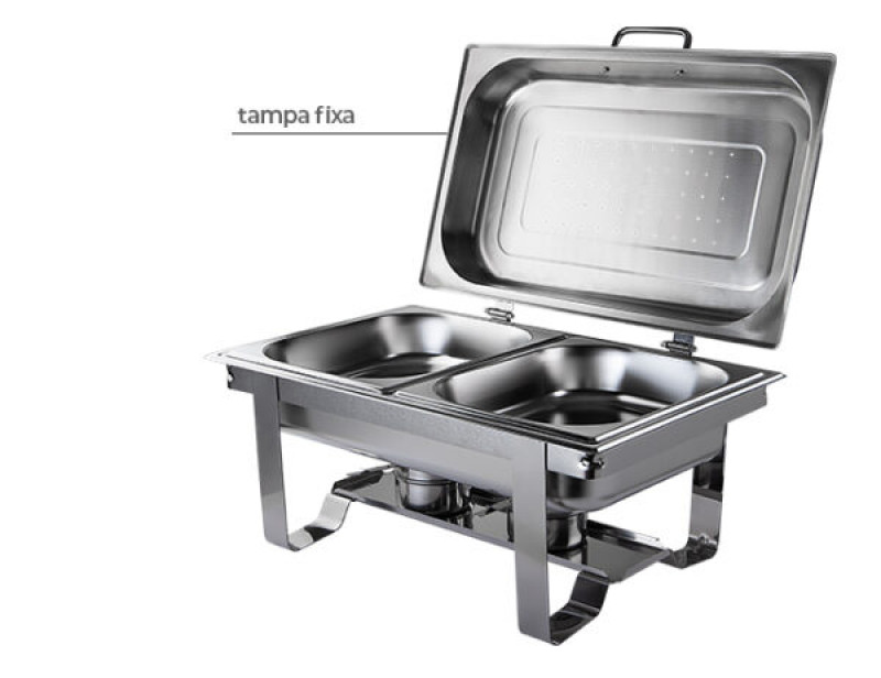RECHAUD INOX 2 CUBAS VICTORIA TAMPA FIXA - GP274 UN COM 1 UN