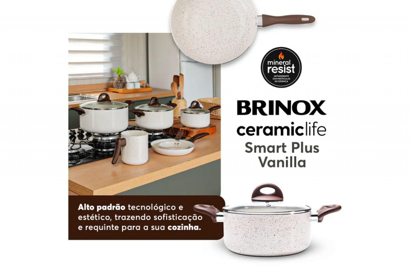 JOGO PANELAS SMART PLUS 6 LT BRINOX - 4791/102 JG COM 6 UN