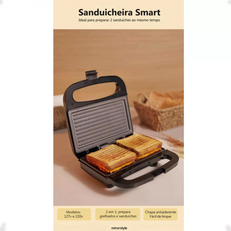 SANDUICHEIRA E GRILL SD01 127 VOLTS MIMO - 9896 UN COM 1 UN