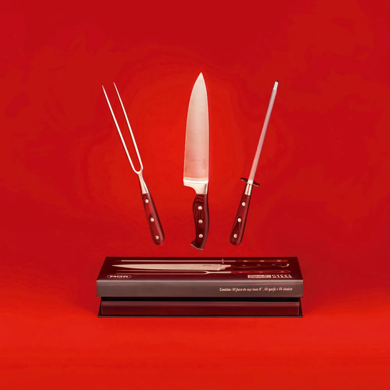 CJ FACA 8 CHAIRA STEEL 3 PCS MOR - 3945 UN COM 1 UN