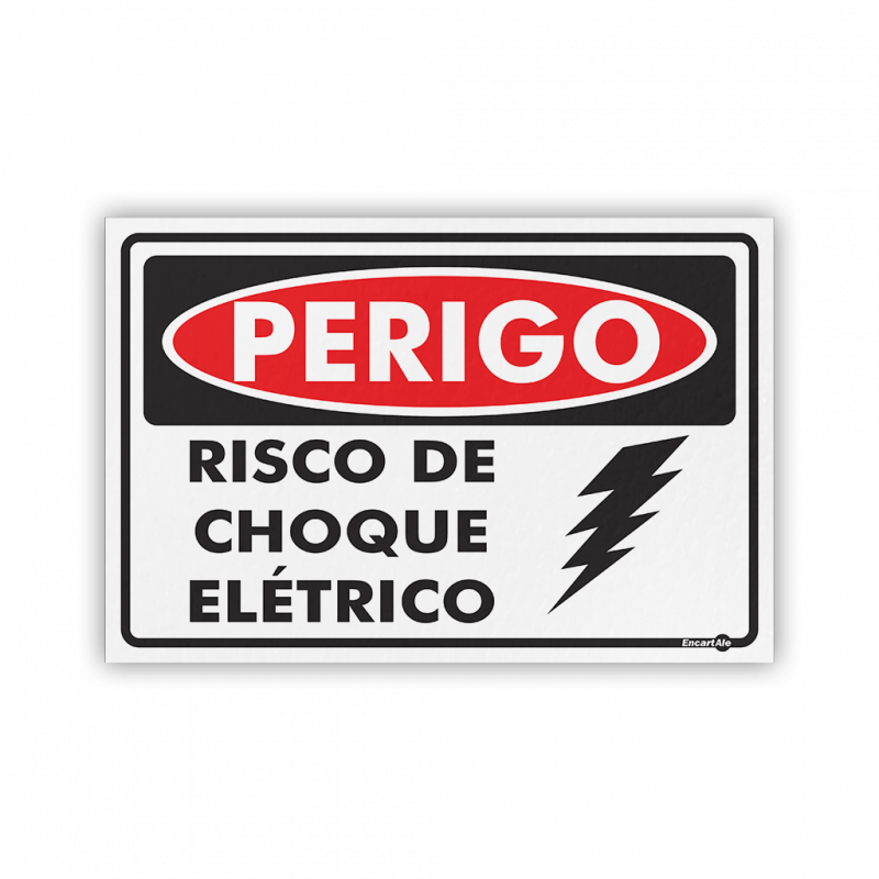 PS 15x20 PERIGO DE CHOQUE ELETRICO ENCART - PS-159 UN COM 1 UN