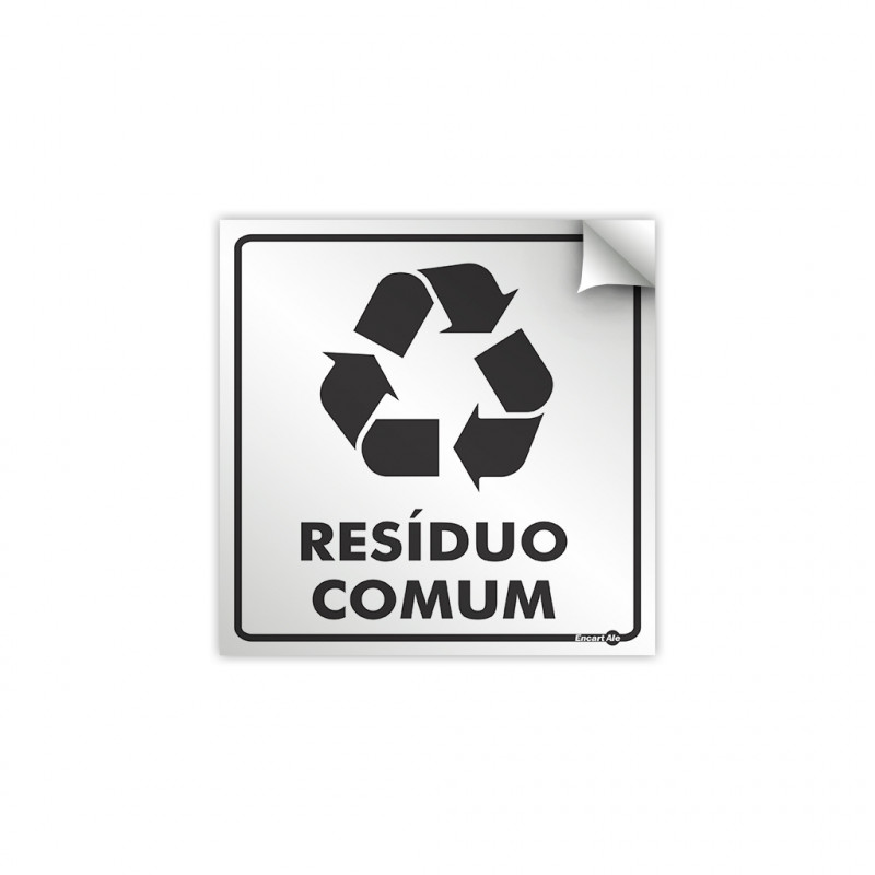 ADESIVO 15X15 LIXO COMUM - LIXO COMUM UN COM 1 UN