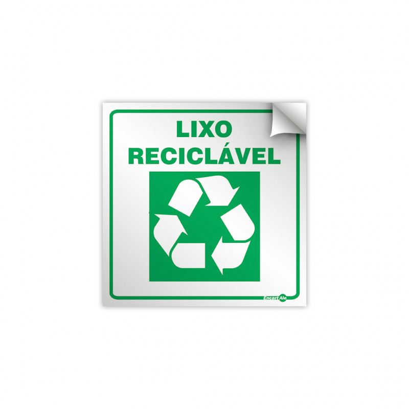 ADESIVO 15X15 LIXO RECICLAVEL - LX RECICLAVEL UN COM 1 UN