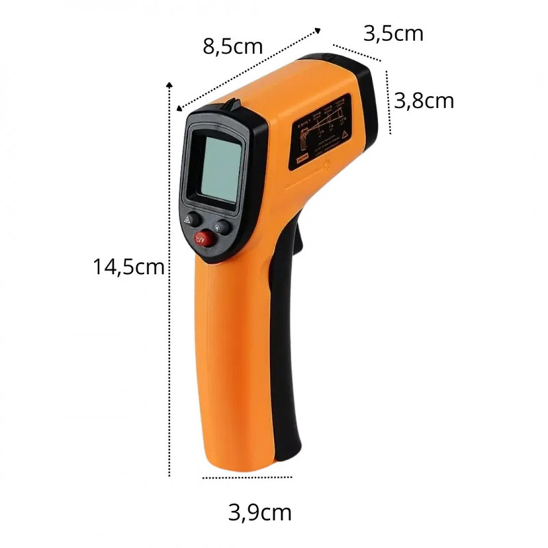 TERMOMETRO CULINARIO INFRA LASER VERMELHO - GP372 UN COM 1 UN