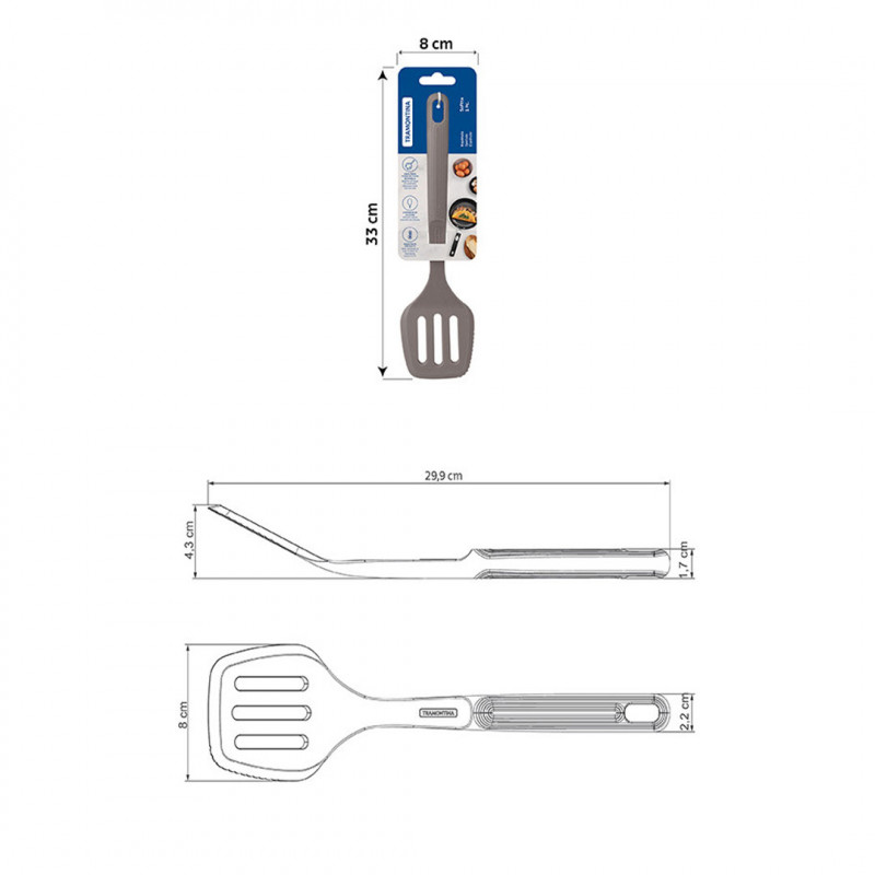 ESPATULA VAZADA SILICONE SOFTTA CIN TRAMO - 25850/160 UN COM 1 UN
