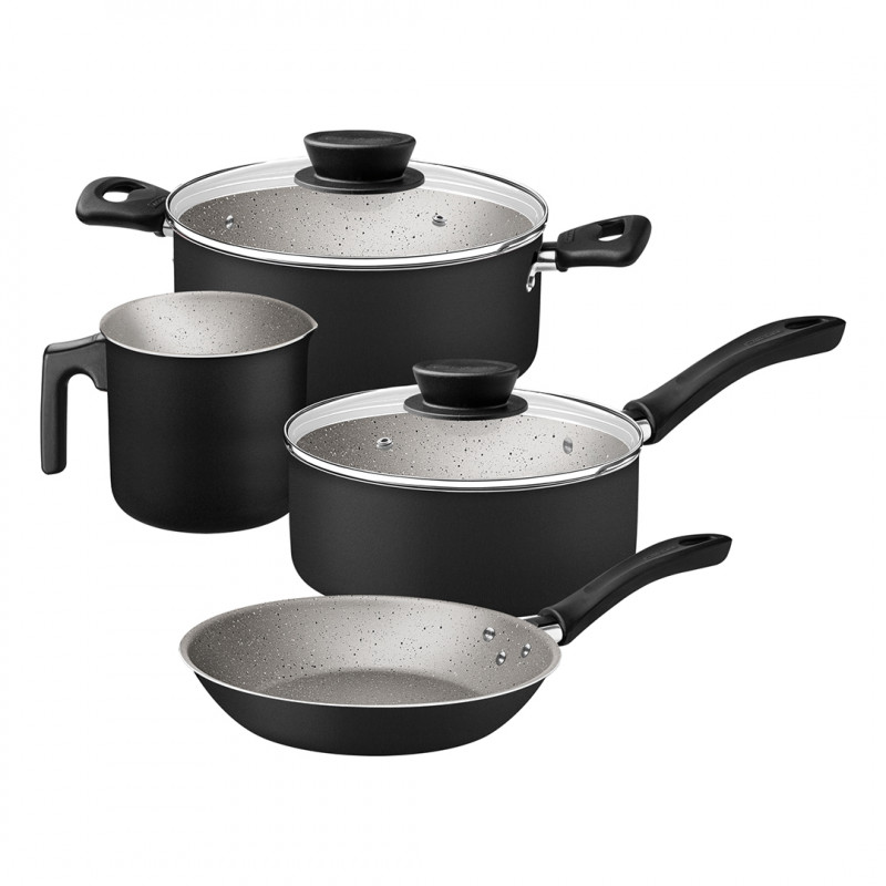 JOGO PANELAS LINZ PRETA 4 PECAS TRAMONTIN - 28299/004 JG COM 4 UN