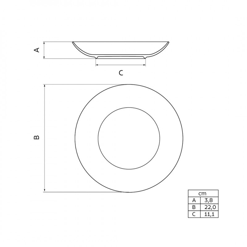 PRATO PORCELANA FUNDO 22 CM SOPHIA TRAMON - 96010/110 UN COM 1 UN