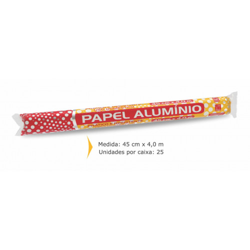 PAPEL ALUMÍNIO 45 X 4,0 METROS THEMOPRAT - 1 UNIDADE