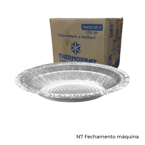 PRATO ALUMÍNIO NR 07 FECHAMENTO MÁQUINA THERMOPRAT - CAIXA C/ 100 UNIDADES