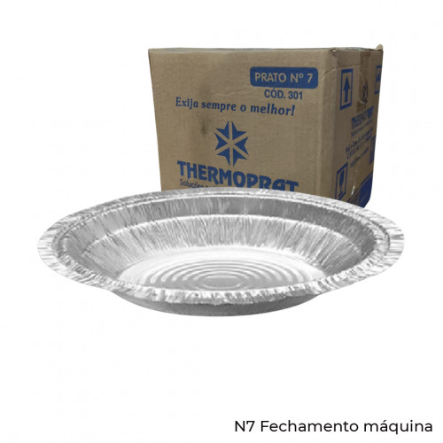 PRATO ALUMÍNIO NR 07 FECHAMENTO MÁQUINA THERMOPRAT - CAIXA C/ 100 UNIDADES