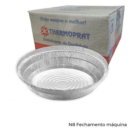 PRATO ALUMÍNIO NR 08 FECHAMENTO MÁQUINA THERMOPRAT - CAIXA C/ 100 UNIDADES