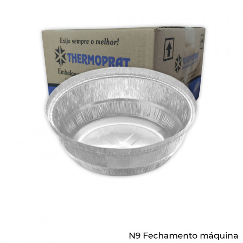 PRATO ALUMÍNIO NR 09 FECHAMENTO MÁQUINA THERMOPRAT - CAIXA C/ 100 UNIDADES