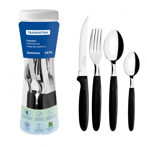 Jg Talheres Ipanema 24 Pç Tramontina 23399/091 PR C/ 24 Un