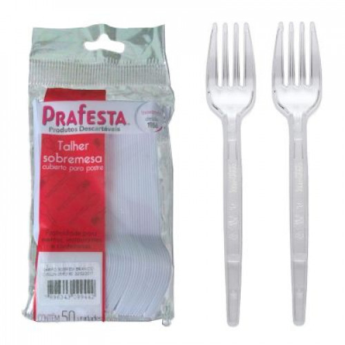 GARFO PARA SOBREMESA PRAFESTA CRISTAL PT C/ 50 UN (9950)