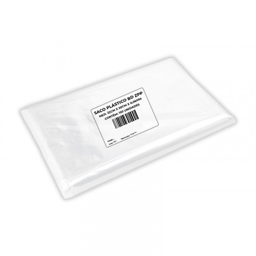 Saco Plástico Transparente BD 22X50X0,06 Aprox 150un 1 Kg