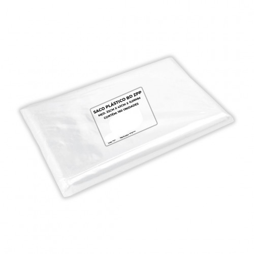 Saco Plástico Transparente BD 23x45x0,06 Aprox 160un 1 Kg