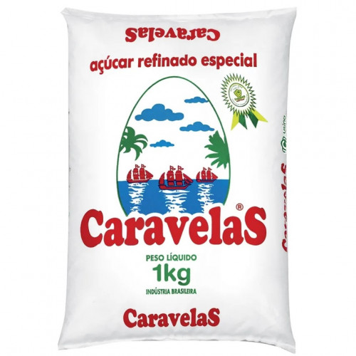 ACUCAR REFINADO 1 KG CARAVELAS - 24337 PT COM 1 KG
