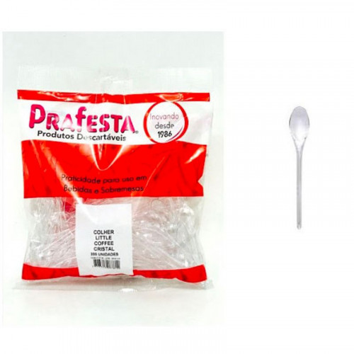COLHERINHA DE CAFÉ PRAFESTA CRISTAL PT C/ 200 UN (8781)