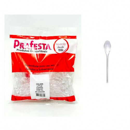 COLHERINHA DE CAFÉ PRAFESTA CRISTAL PT C/ 200 UN (8781)