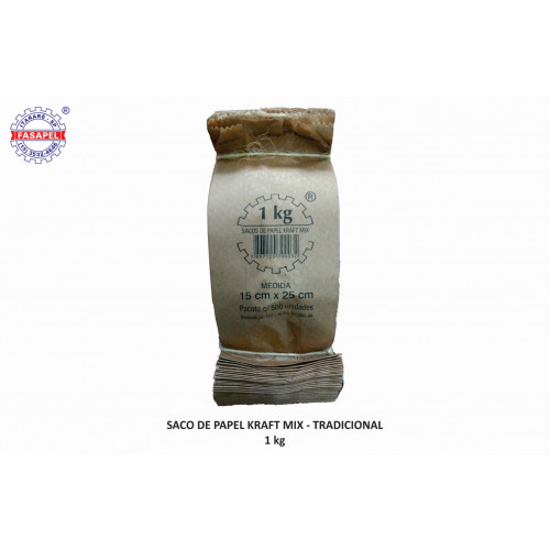 SACO KRAFT MIX 1 FASAPEL PT C/ 500 UN