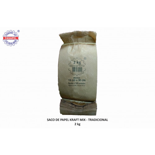 SACO KRAFT MIX 2 FASAPEL PT C/ 500 UN