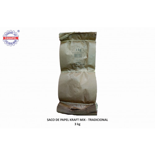 SACO KRAFT MIX 3 FASAPEL PT C/ 500 UN