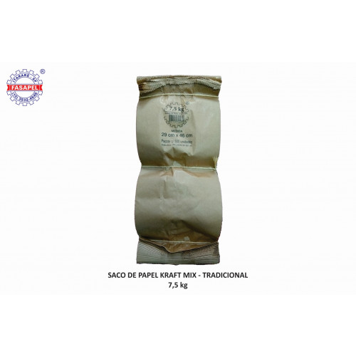 SACO KRAFT MIX 7/5 FASAPEL PT C/ 500 UN