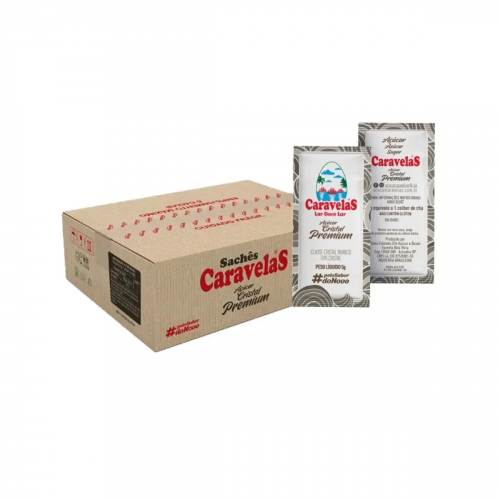 ACUCAR CRISTAL SACHE C/1000 UN CARAVELAS - 128285 CX COM 1000 UN