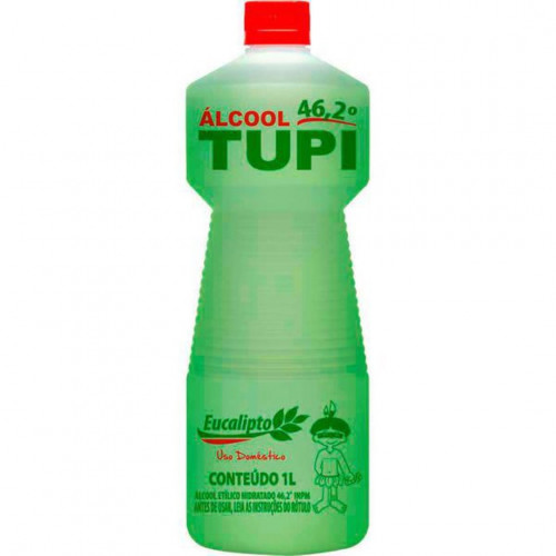 ALCOOL LIQUIDO 46,2% 1 LITRO PERFUMADO EUCALIPTO TUPI C/ 1 UN (1.115)