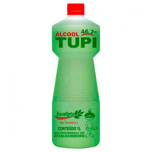 ALCOOL LIQUIDO 46,2% 1 LITRO PERFUMADO EUCALIPTO TUPI C/ 1 UN (1.115)