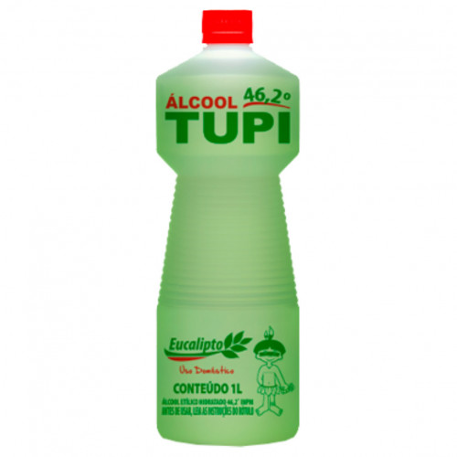 ALCOOL LIQUIDO 46,2% 1 LITRO PERFUMADO EUCALIPTO TUPI CX C/ 12 UN (1.115)