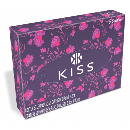 LENÇO FACIAL KISS SANTHER C/ 7 PT DE 50 FOLHAS (LFA50)