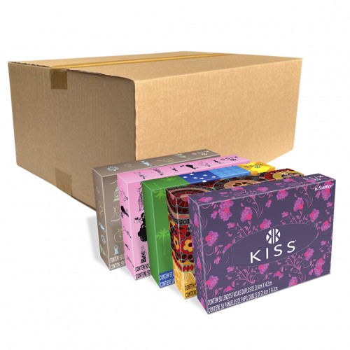 LENÇO FACIAL KISS SANTHER PT C/ 70 PT DE 50 FOLHAS (LFA50)