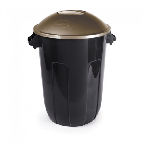 LIXEIRA C/ TAMPA 58 LITROS ECO BLACK PLASÚTIL (2391)