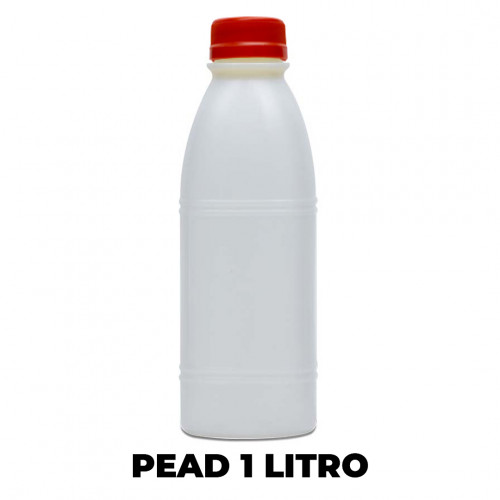 GARRAFA PEAD (BRANCA) 1 LITRO QUADRADA TAMPA C/ ROSCA LARANJA USICOMP - 100 UNIDADES