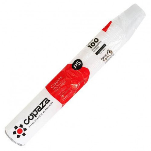 COPO PLÁSTICO 180 ML PS COPAZA PCT C/ 100 UN (13698)