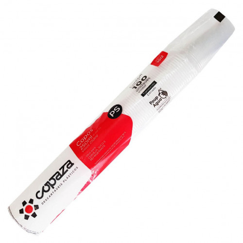 COPO PLÁSTICO 250 ML PS COPAZA PCT C/ 100 UN (13704)