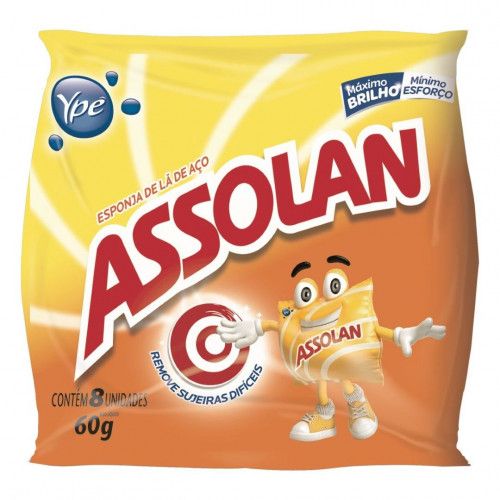 Esponja Lá De Aço 60 Gramas Assolan Fardo C/ 14 Pacotes