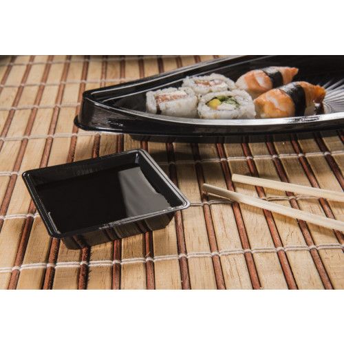 POTE PARA MOLHO ORIENTAL 6,6CMx6,6CMx15CM PRETO GALVANOTEK CX C/ 1000 UN (GO910)