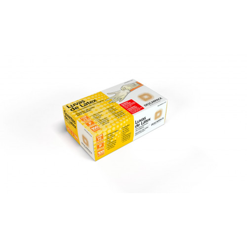 LUVA DE LÁTEX COM PÓ USO GERAL NÃO MEDICO DESCARPACK PEQUENA CX C/ 100 UN