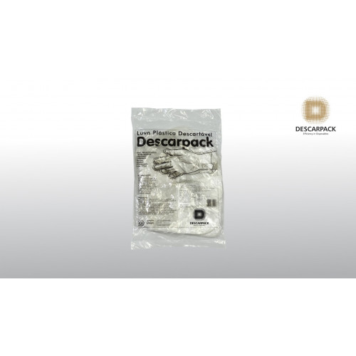 LUVA PLÁSTICA DESCARTAVEL DESCARPACK TAMANHO ÚNICO PT C/ 100 UN